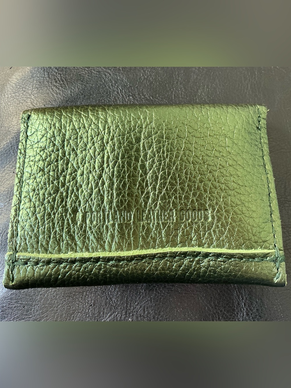 Portland Leather Goods PLG Euro Wallet in Metallic Greench (green) - Picture 2 of 3